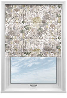 Wildflowers, Natural - Twist&Fit Roman Blind